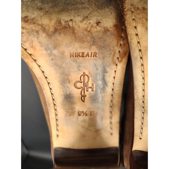 Cole Haan Nike Air Tan Leather Tall Harness Boots Womens 9.5 B D32418 Brazil - Picture 2 of 10